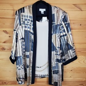 Anna Maxwell Navy & Gold Sheer Top with Tank Women's Size 22WP‎